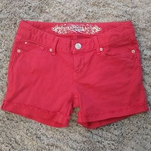 Red cuffed Express shorts